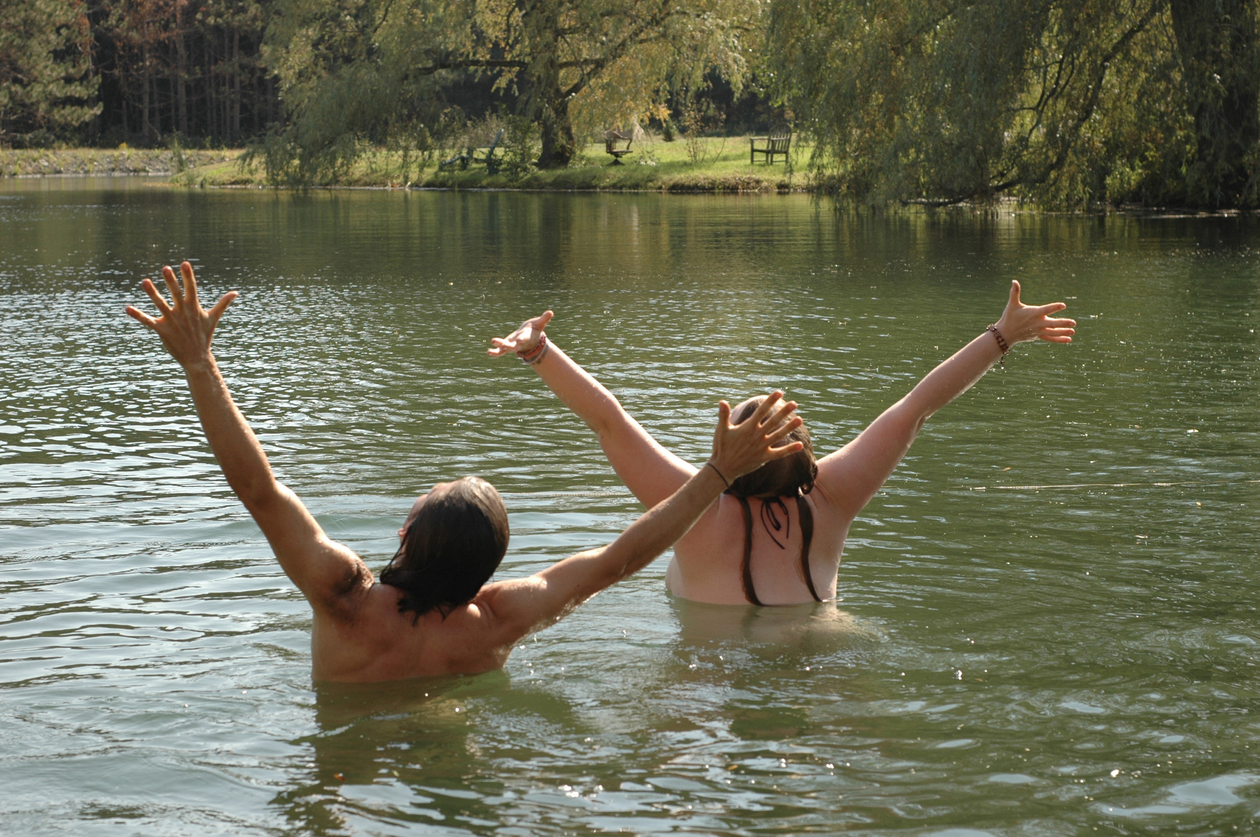 married girls doing a skinny dip