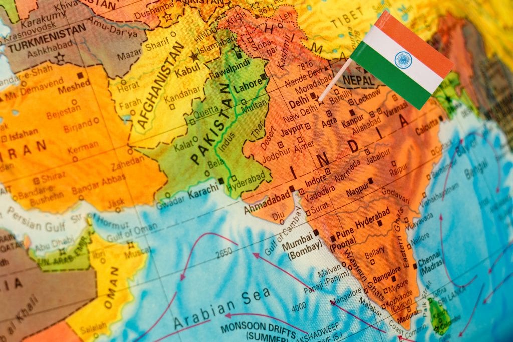 bigstock Map With Flag Of India 82144301