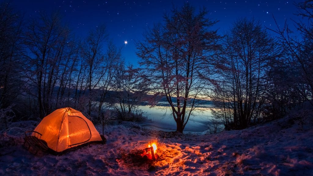 bigstock Illuminated Tent In The Winter 157101383