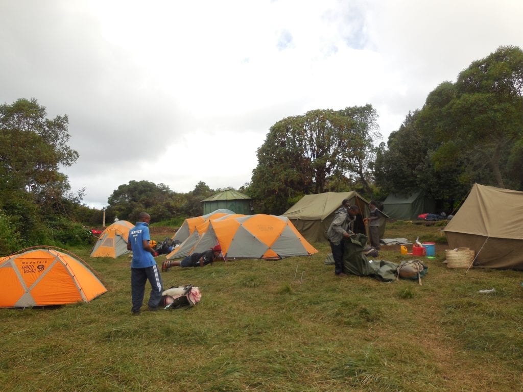 Our tents were the orange ones spacious and functional