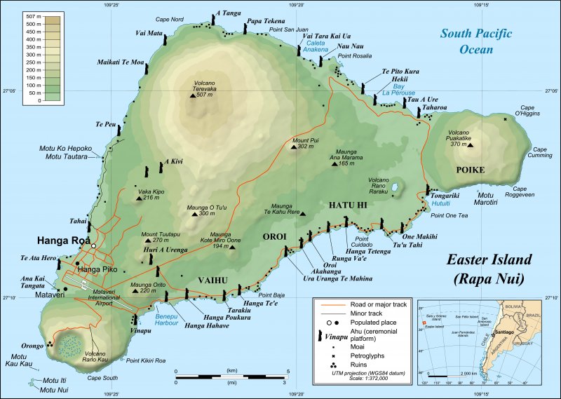 Easter Island detailed map