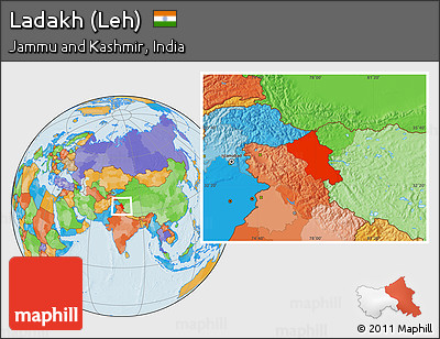 Political Location Map of Ladakh (Leh)