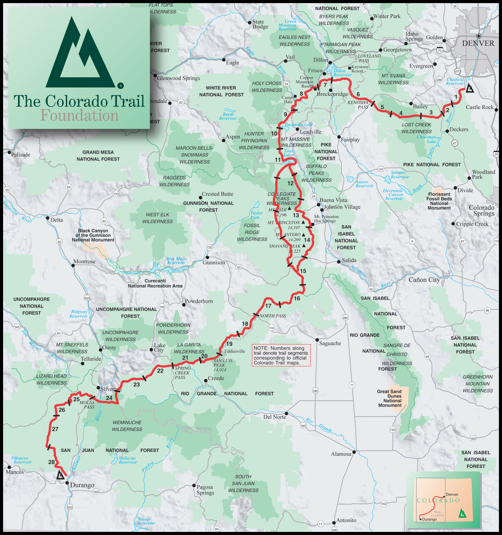 Image result for colorado trail map