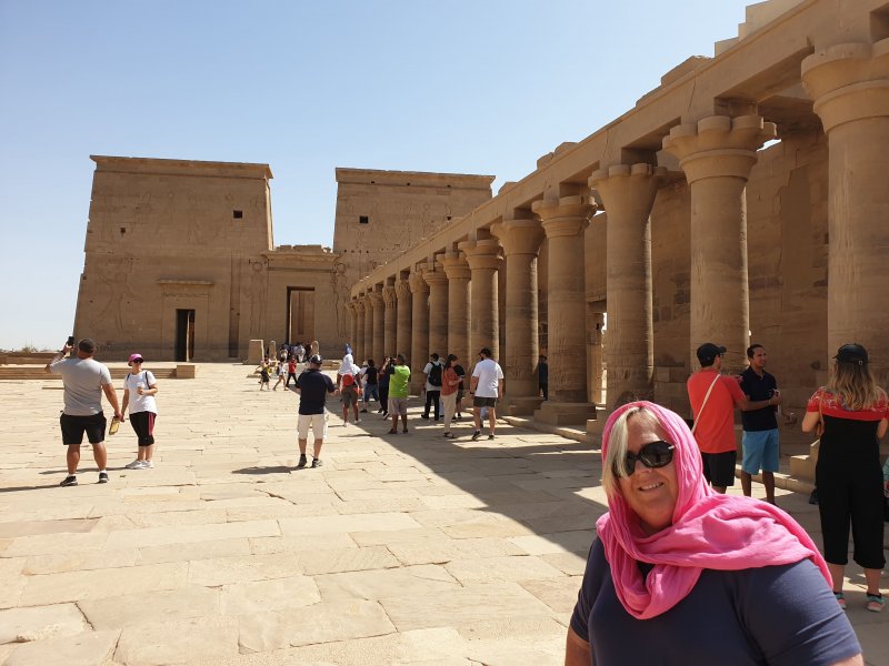 At the Entrance to Philae Temple. 
