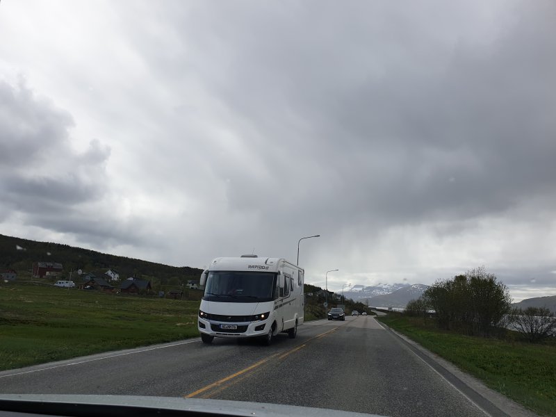 Touring along the E10 in the Lofoten Islands.