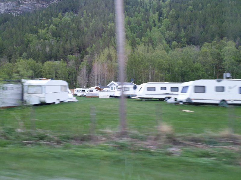 Caravan park north of the arctic circle Norway