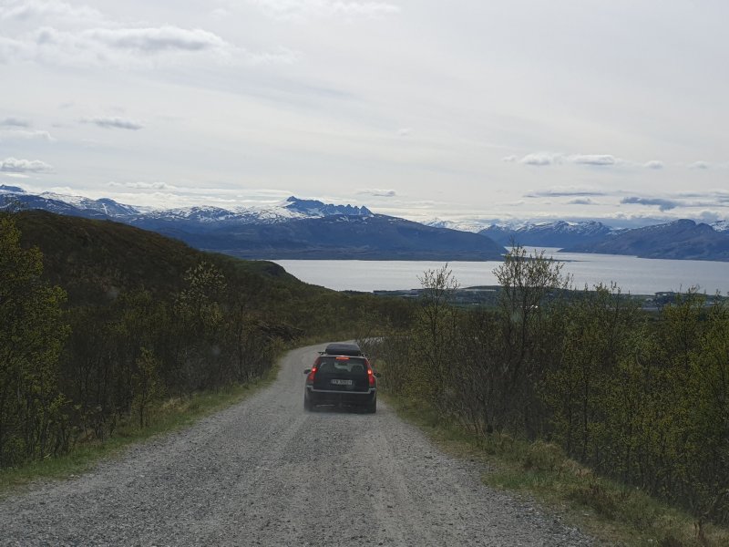 Heading down the hill toward Bodo Norway