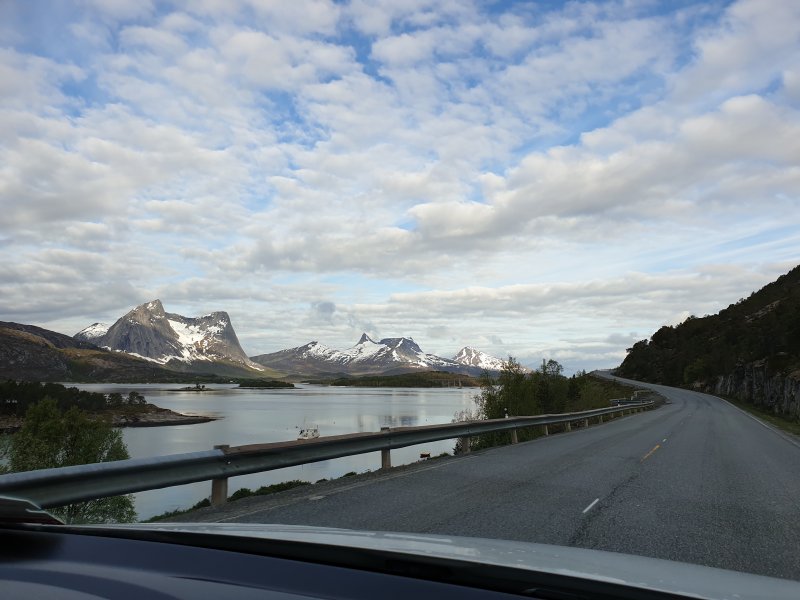 Highway driving within the arctic circle Norway