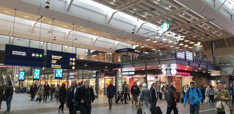 Inside Oslo station
