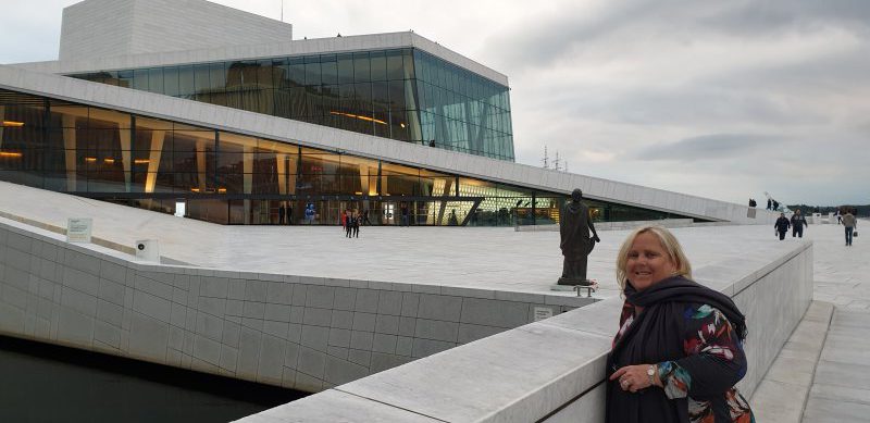 Nicole Anderson outside the Oslo Opera House