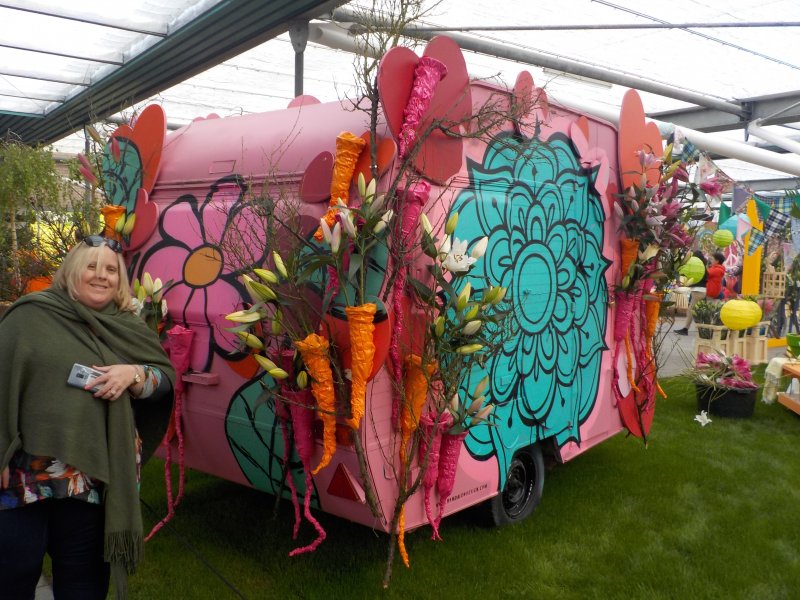 Keukenhof flower themed caravan