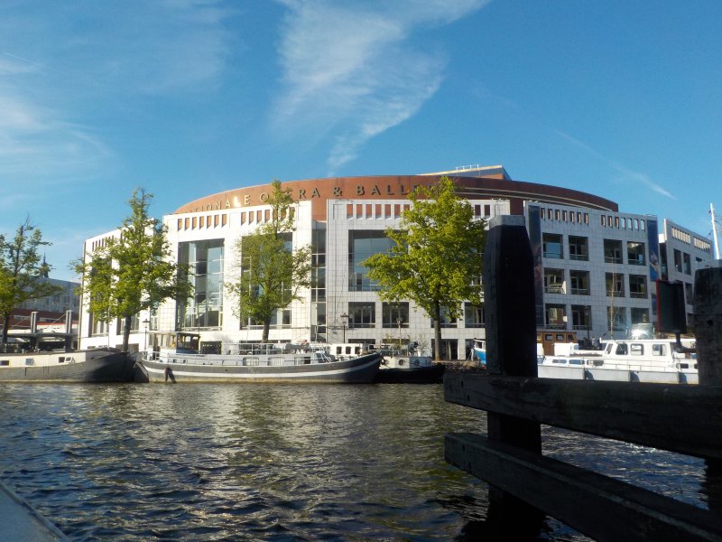 The Stopera building located beside the Amsterdam Canals