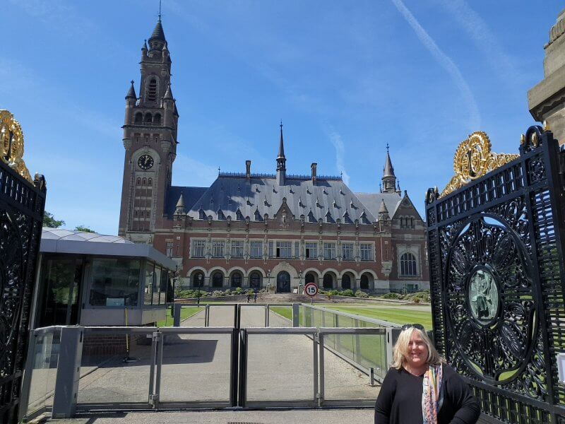Outside the Peace Palace and International Court of Justice, The Hague