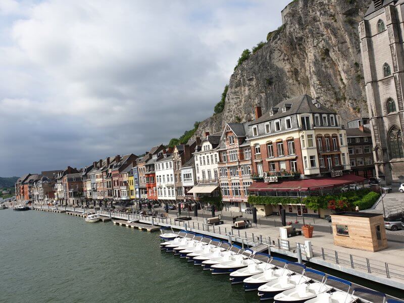 Boating along the Meuse in Dinant Belgium