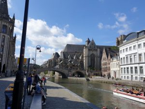 Leisurely canal in Ghent