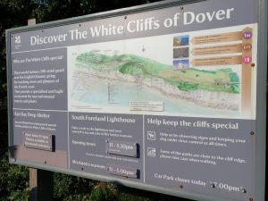 Visitor sign for the White Cliffs of Dover