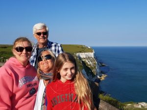 Di, Richard, Nicole and Grace at Dover cliffs