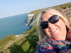 Nicole Anderson selfie at the White Cliffs of Dover