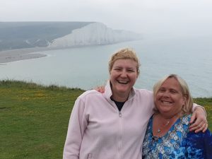 Di Toms and Nicole Anderson at Seven Sisters Cliffs UK