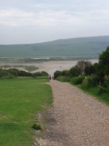 South Downs Way heading toward the beach and Seven Sisters Cliffs