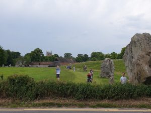Part of the Avebury Circle crosses over roads and continues partly into the village