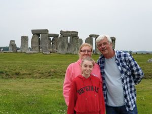 Di, Richard and Grace at Stonehenge
