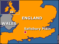 Salisbury Plain Map. Image BBC News