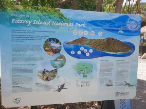 Fitzroy Island welcome and info sign