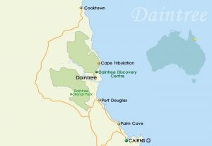 Daintree Rainforest location in Australia