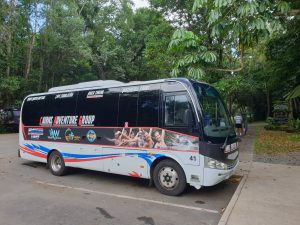 Tour bus at Cape Tribulation