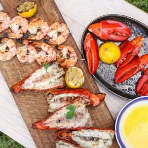 Grilling Lobster with butter