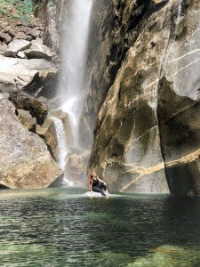 Swimming at the bottom of Yosemite Falls
