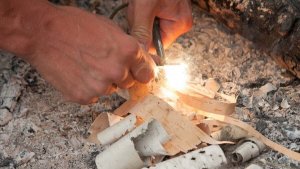How to start a fire with a fire starter
