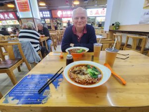 James Visser dining in Beijing.