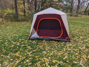 I thought the colors really makes this tent stand out. The large door also makes it easy to load your gear into the tent. 1703301053 28570