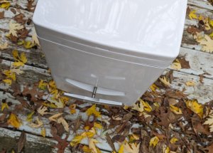 Agitator handle of the Compost Closet Cuddy