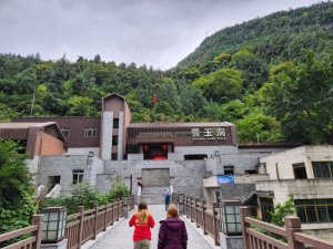 The tourist center at the river level of Snowy Jade Cave China