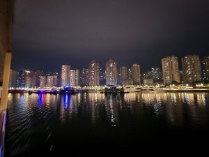 Chongqing as seen from the Yangtze River at night