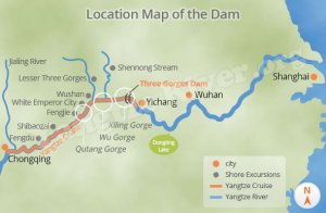 Location of 3 Gorges Dam